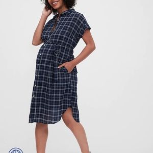 Gap Maternity Plaid Shirt Dress